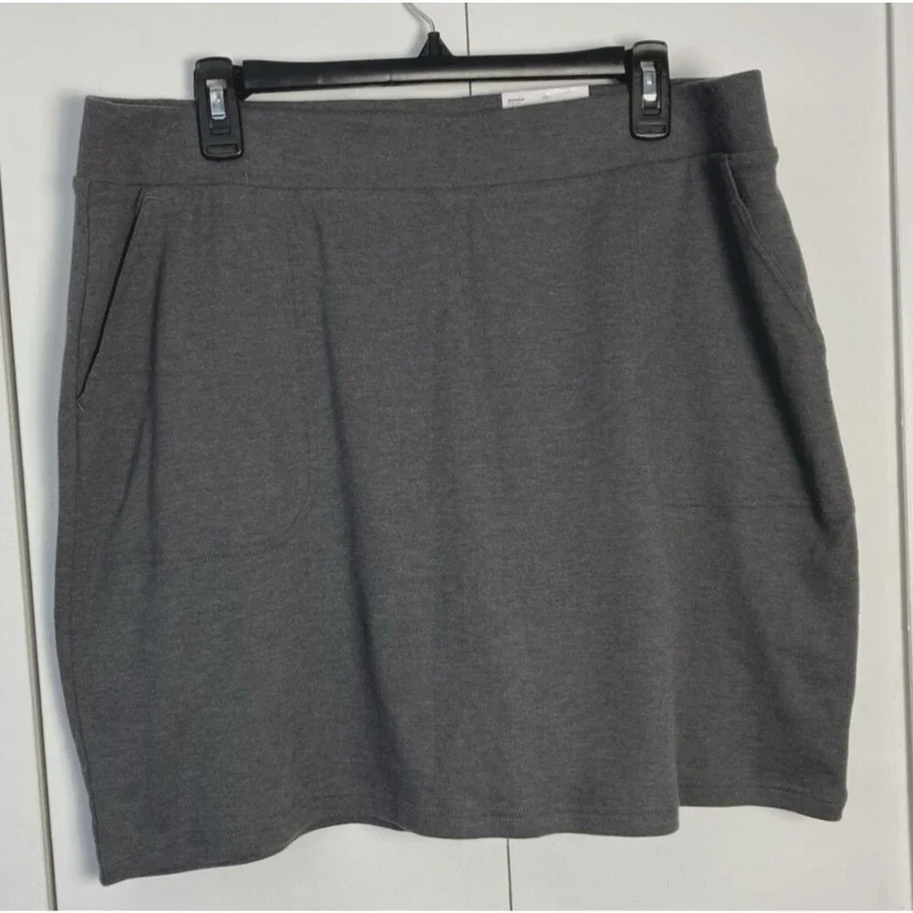 Croft & Barrow Gray Mid Rise Pull on Skort NWT Size Large - Picture 1 of 7